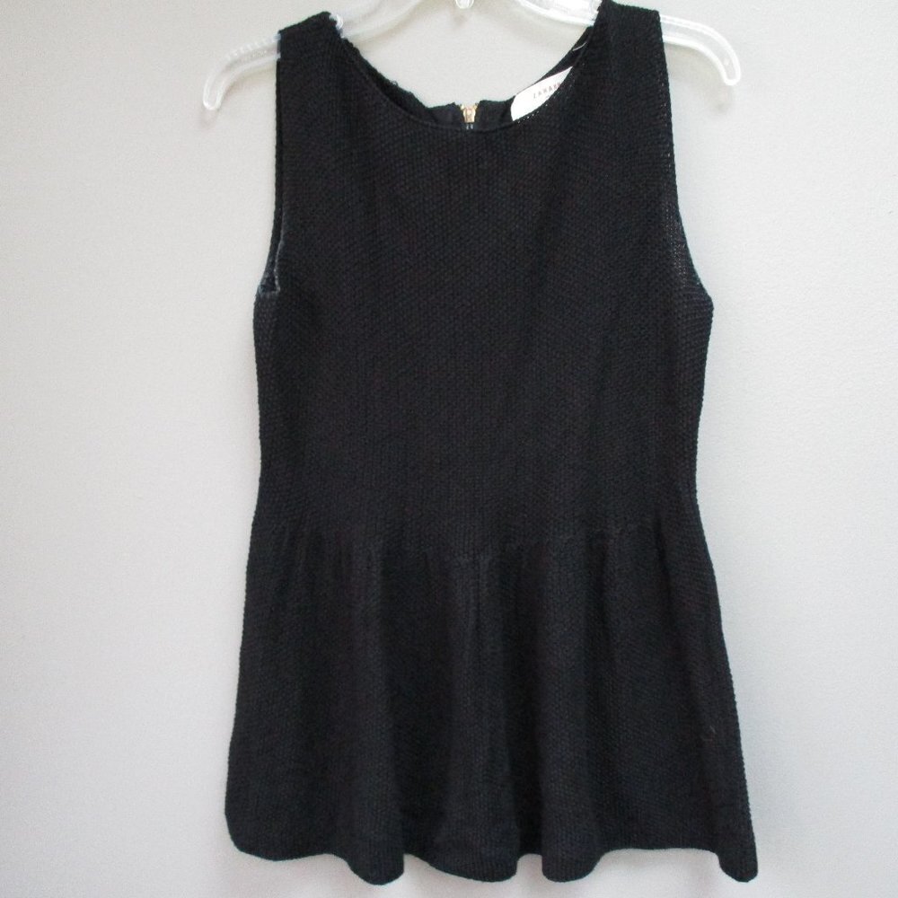 Womens Zara Knit Top Cotton Sweater Sleeveless Size Large Black